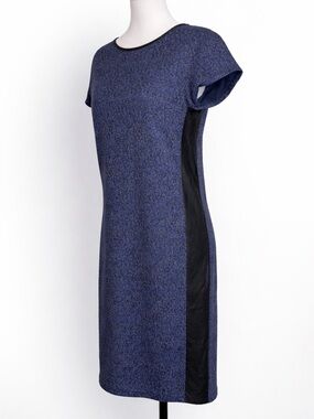 Alice Blue Faux Leather Trimmed Dress  size Small